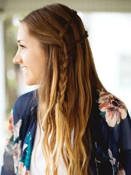 精美的三股麻花辫侧编发图解片