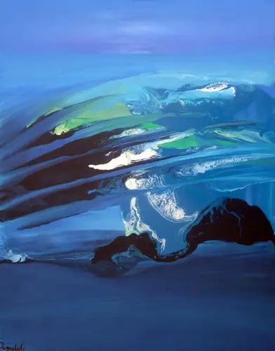 抽象蓝色风景绘画 艺术家 jacob jugashvil