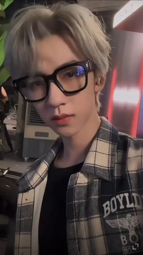 贺峻霖黑眼镜框造型