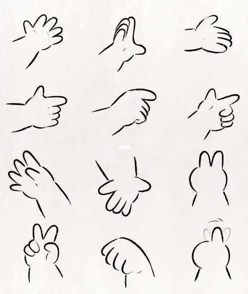 可爱简笔画教程简简单单的手部教程