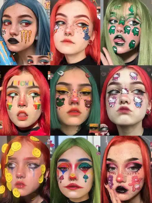 敲可爱童风妆容ins创意妆博主