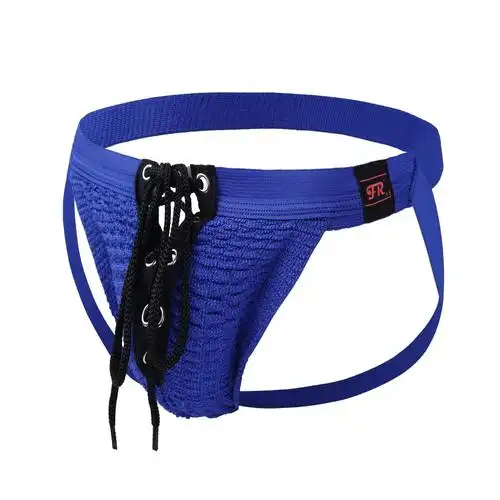 新款欧美外贸男士双丁内裤情趣内裤性感露臀运动系带内裤fr009