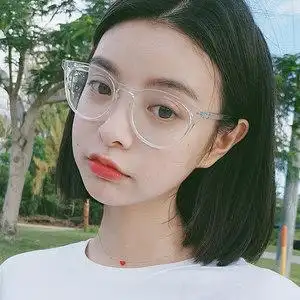 近视有度数全透明眼镜框女白色网红款ins韩版潮素颜神器圆脸学生