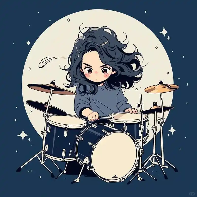 鼓手头像09燃爆全场的架子鼓 还想看我画什么呀