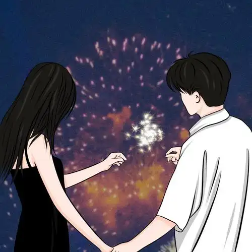 烟花情侣头像