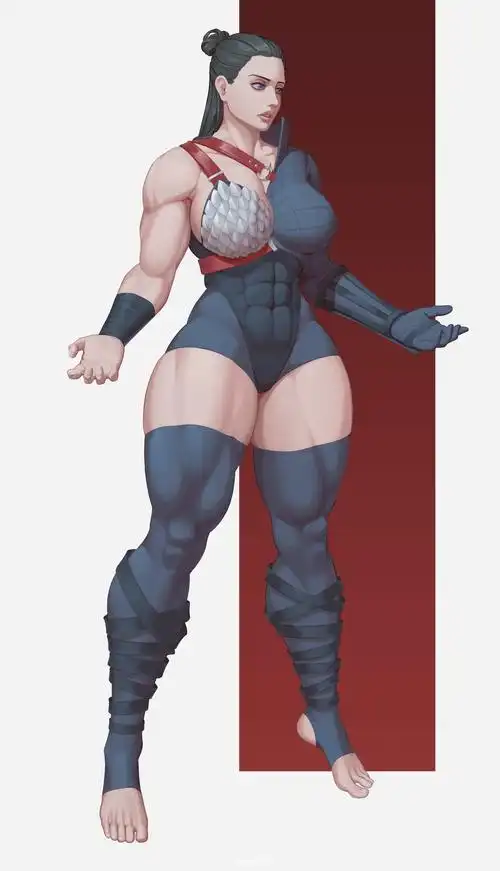 肌肉女战士插画图片壁纸