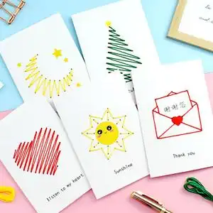 信封式折叠贺卡手写生日创意莓有烦恼祝福留言小卡片个性韩式个性创