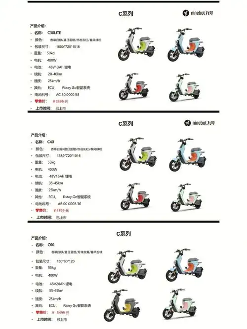 九号智能电动车c系列