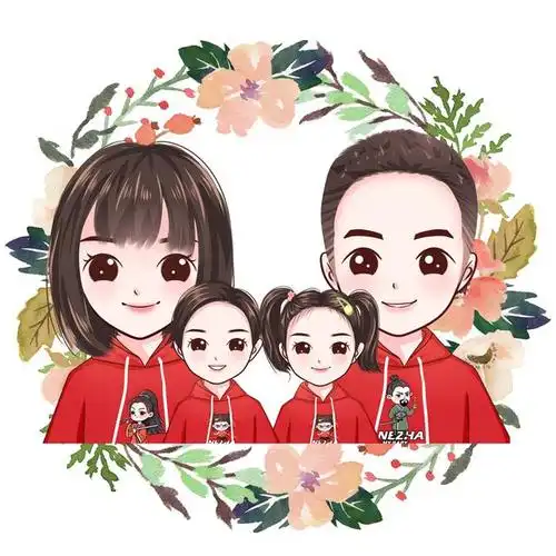 找到生活的乐趣,精致一家三口,四口,五口全家福头像