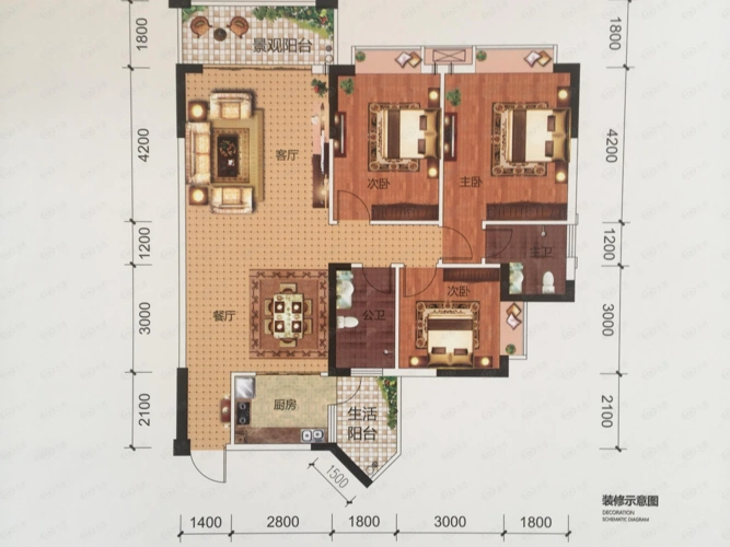 梧州钱隆世家3房户型图
