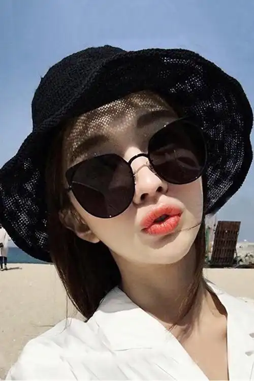 2018新款网红墨镜女潮复古气质太阳镜长圆脸个性韩国猫耳朵眼镜