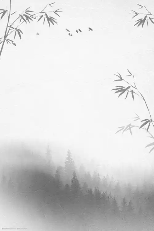 水墨渐变竹子背景 复古 中国风 文艺 淡雅 质感 纹理 水墨 竹子 清新