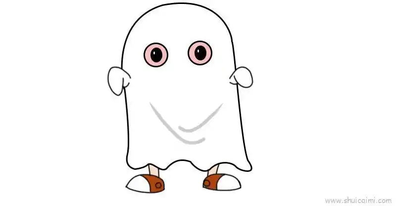 幽灵简笔画的画法图解分享到这里,查找更多万圣节幽灵简笔画,万圣节