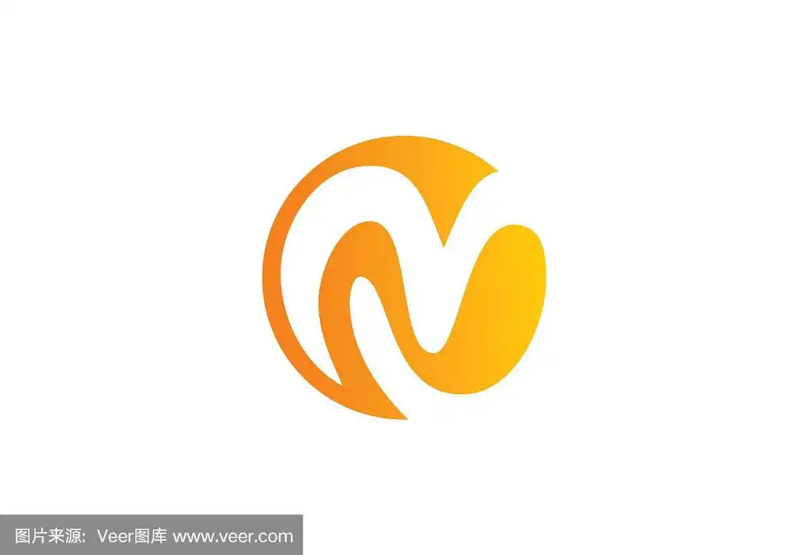 圆形抽象字母n标志