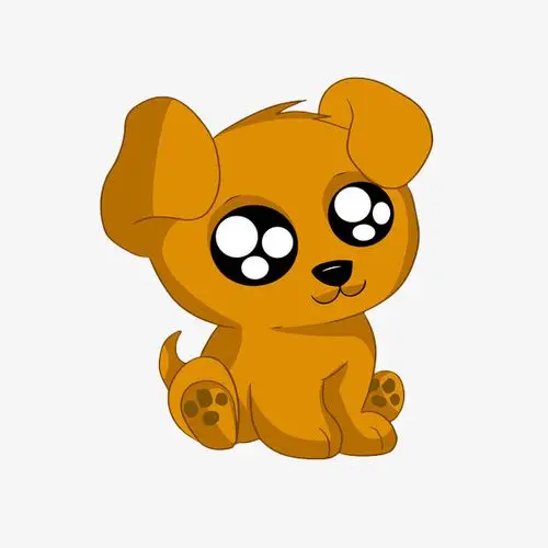 小狗吊牌卡通呆萌的小狗免抠图