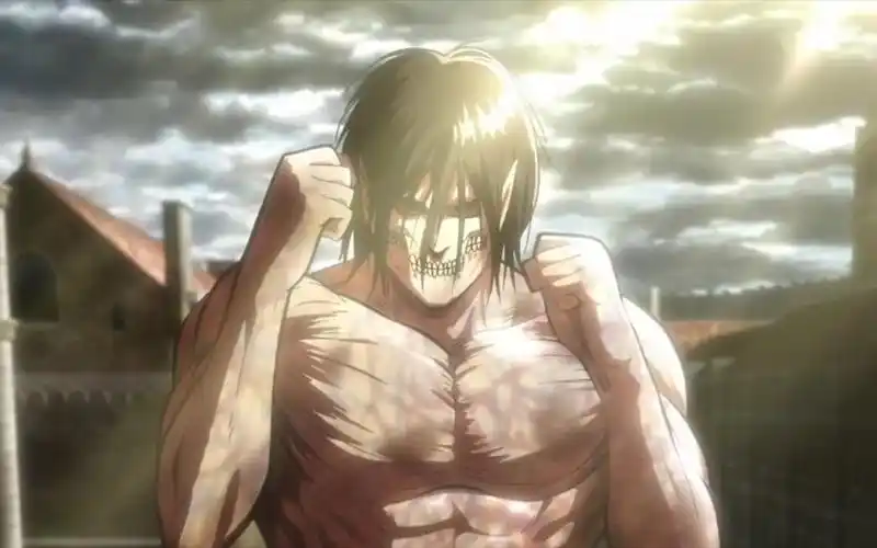 par3始祖巨人的令人震撼但再次回顾艾伦的初次变身,依旧令人震撼,热血