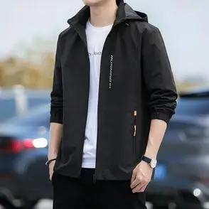 加棉保暖秋装外套男春秋季夹克可脱卸帽纯色休闲男装新款