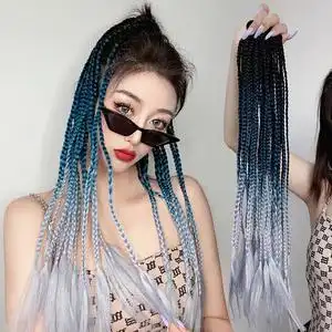 脏辫马尾假发女非洲脏脏辫彩色辫子麻花辫小辫子嘻哈cos纤维头绳