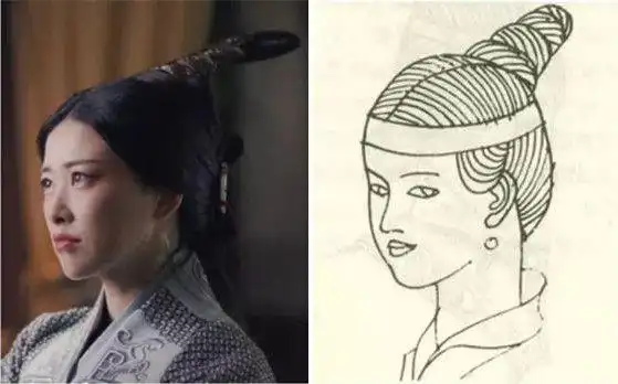 赵姬刚返回咸阳时,与后来当太后做监国的发型截然不同.1.