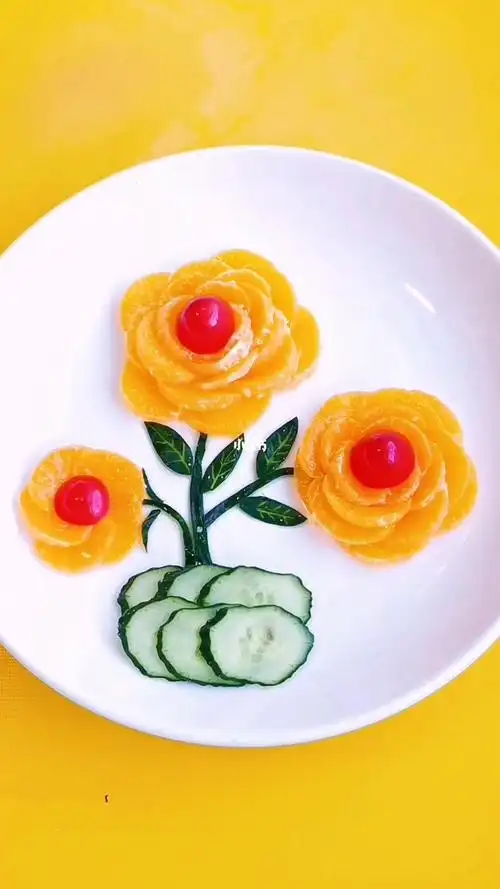水果创意摆盘把橘子变成花简单易学