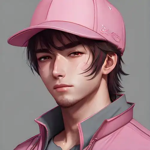 男头像戴帽子穿粉色衣服