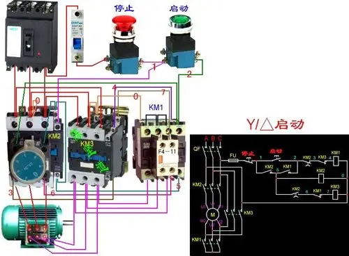 塔吊星三角启动接线图