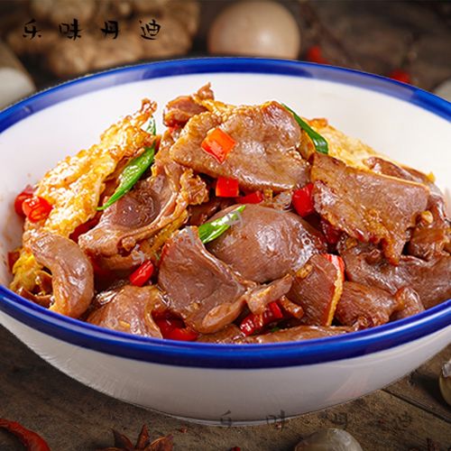 乐佳萱个性三脆325g猪舌鸭胗猪心酒店饭店特色半成品湘菜小炒食材