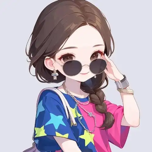 戴墨镜的女生,酷毙了#分享图片##女生头像##无水印头像##高清女头