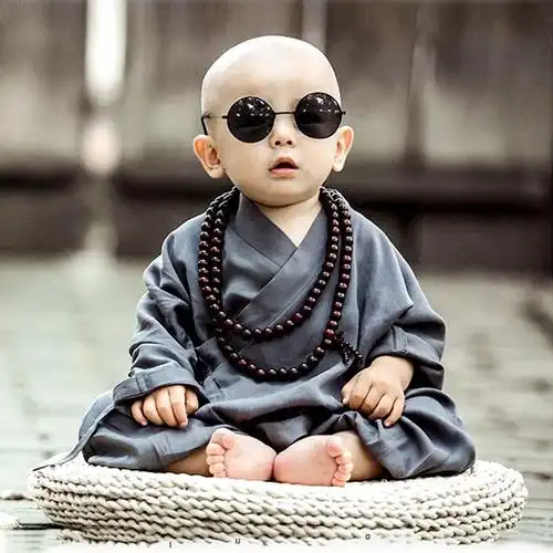 衣服小和尚儿童和尚僧袍古装汉服男童小孩子演出服儿童演出服