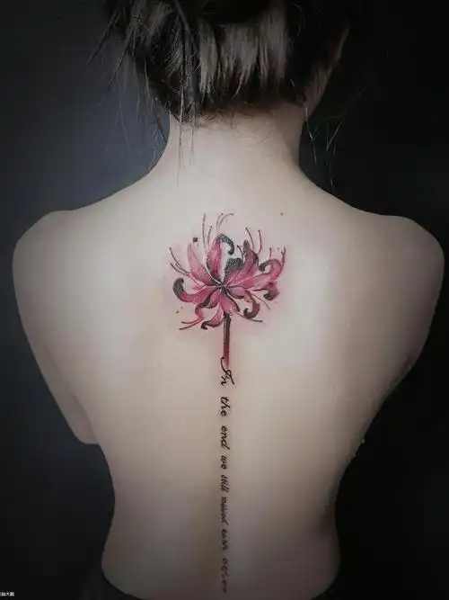 后背彼岸花_纹身图案手稿图片_小雨的纹身作品集