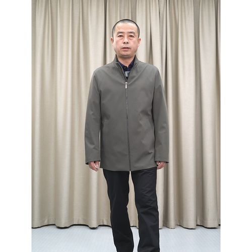 赔钱甩风衣男 卡其色立领  普洛克春秋 拉链门襟 高弹 商务外套