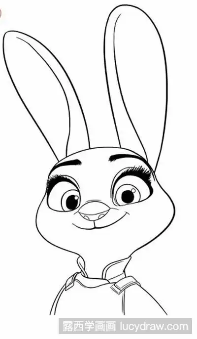 儿童画教程:教你画兔警官judy