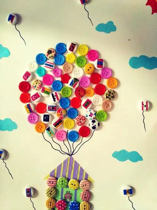 《漫书画》纽扣粘贴画