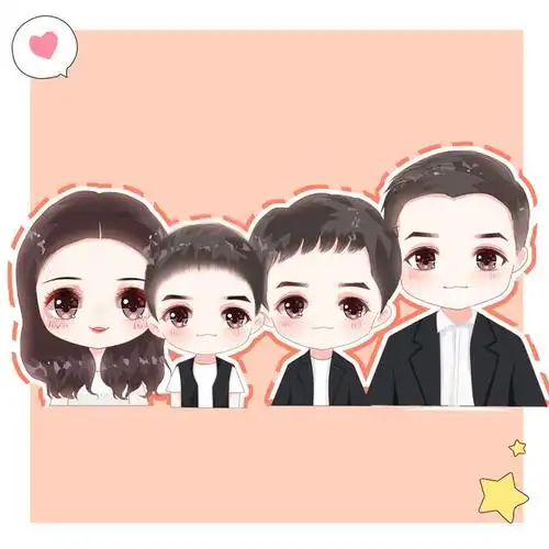 找到生活的乐趣,精致一家三口,四口,五口全家福头像