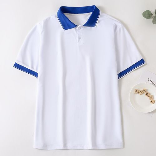 夏季校服短袖翻领运动t恤polo衫两粒扣初高中小学生宽松合唱班服