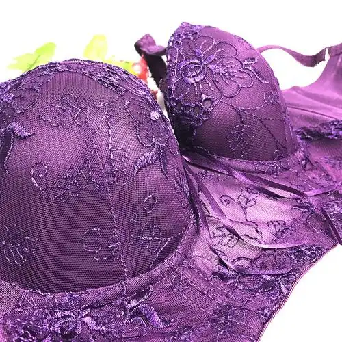 六排扣薄款文胸蕾丝性感内衣加宽侧收副乳调整型大码聚拢塑身胸罩