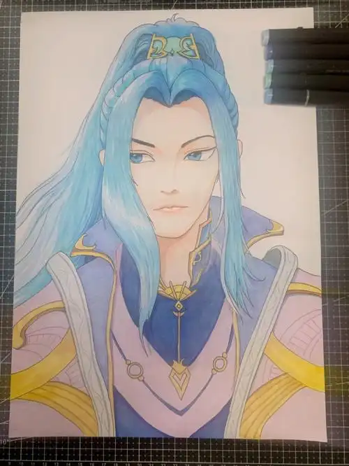 斗罗大陆唐三马克笔手绘77线稿