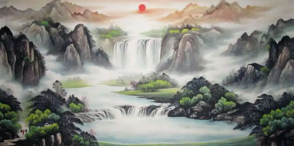 山水画图片大全(山水画图片大全最美山水风景壁纸)