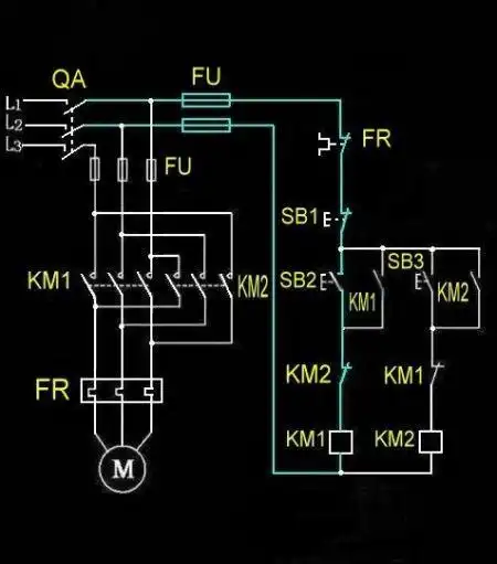 三相电动机启动,停止电路(主电路,辅电路)