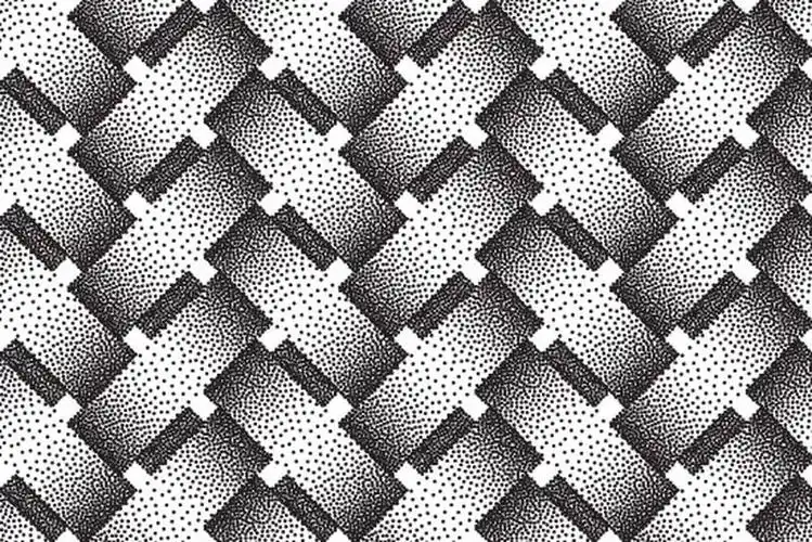 交织条的矢量无缝装饰图案-点状纹理