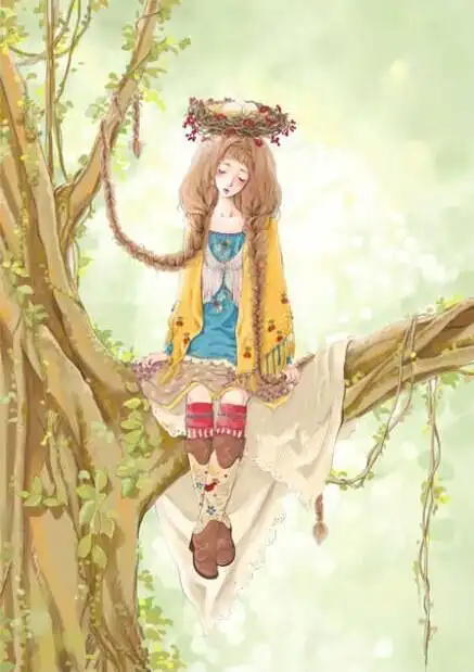 治愈系 森女 氧气女孩 插画 壁纸