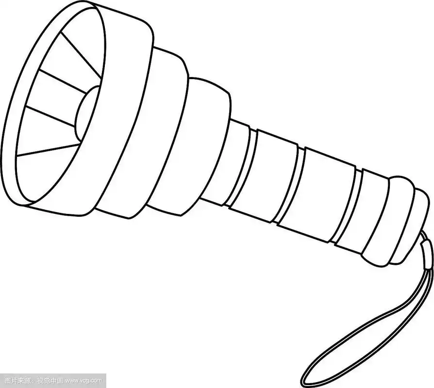 手电筒轮廓着色页