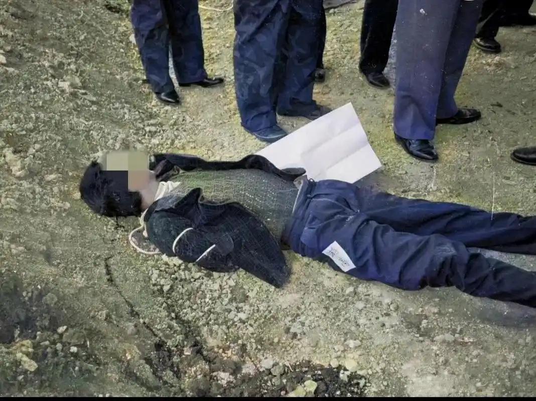 90年代初,在湖南岳阳的一次死刑行刑现场,一名死刑犯已经伏法,身上绑