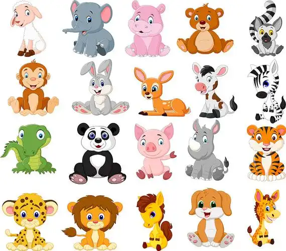 动物动物园一套可爱的形象