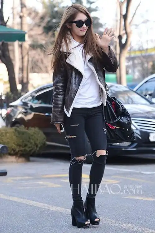 4minute组合成员南智贤2月27日韩国kbs电视台外明星街拍