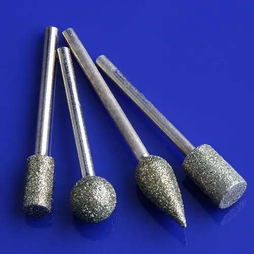 定制粗砂合金磨头3mm柄金刚石磨头玉石翡翠玛瑙开原石打磨去皮 毛笔型