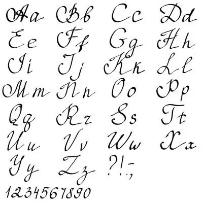 英文字体 26字母 数字