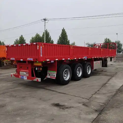 厂家供应新型栏板半挂车 60公分标箱栏板车