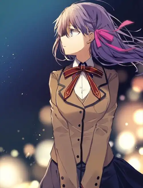 动漫美图:fate系列紫发少女间桐樱,可爱高清壁纸分享