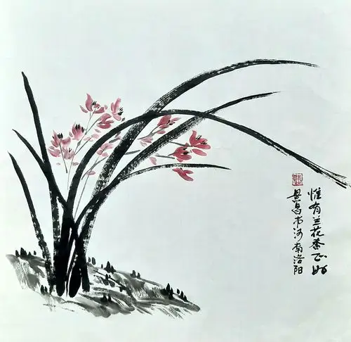 张景昌的中国画兰花